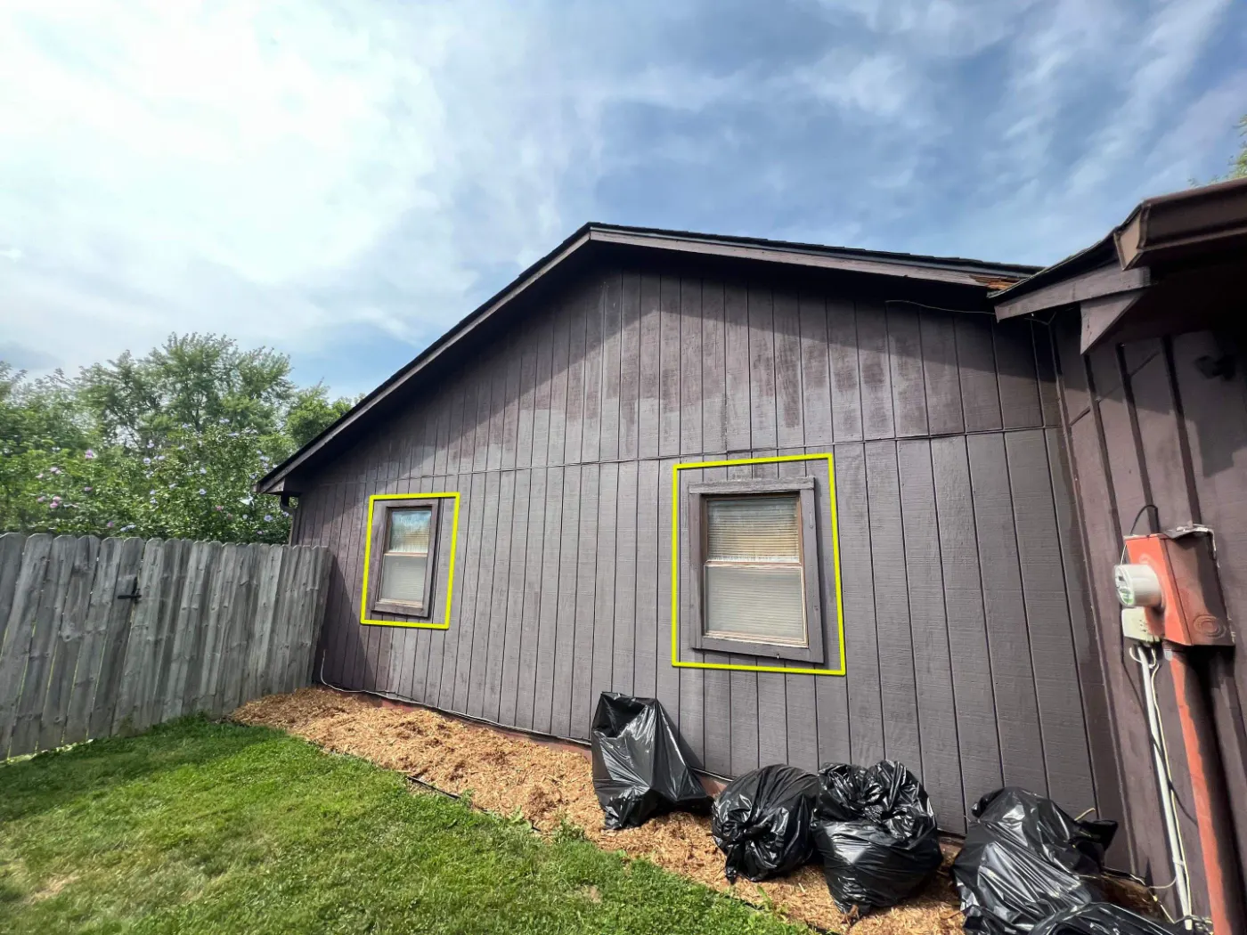 Storm-damaged window documented in Lake Stonebridge